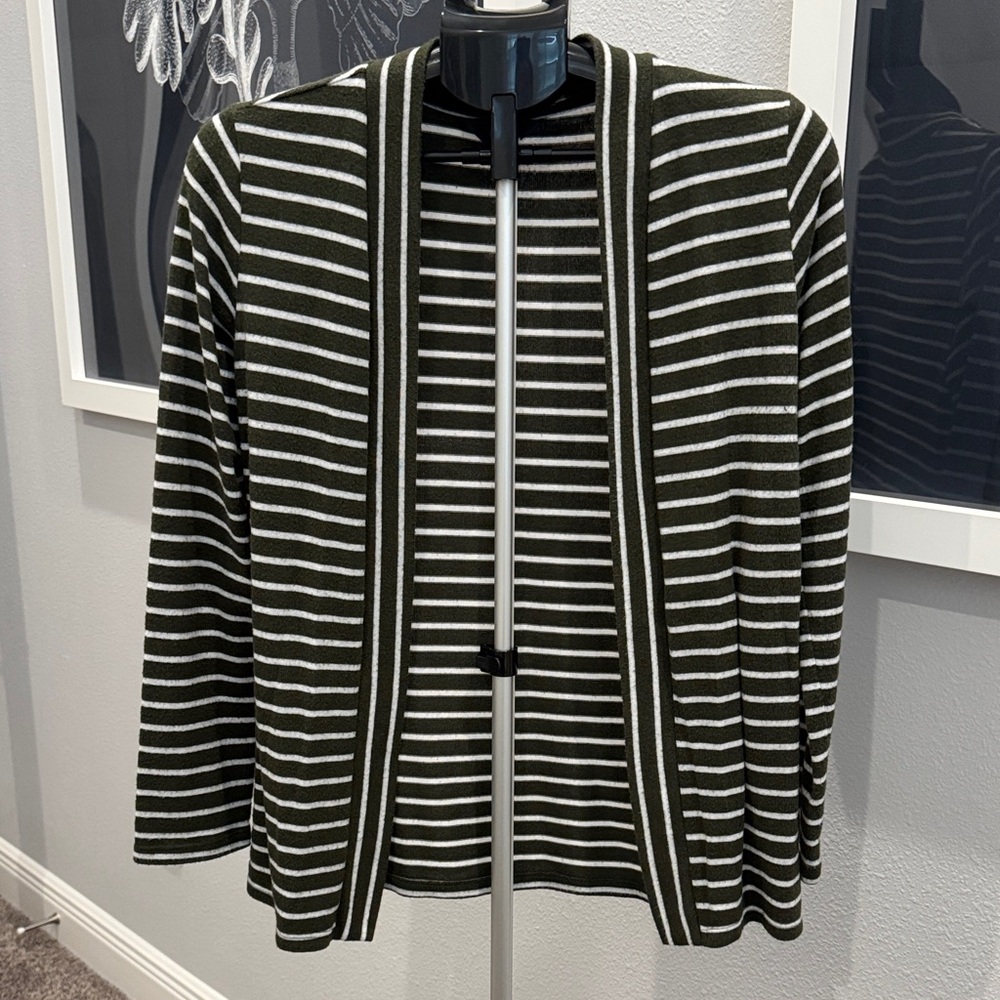 Mix Green and White Striped Sweater